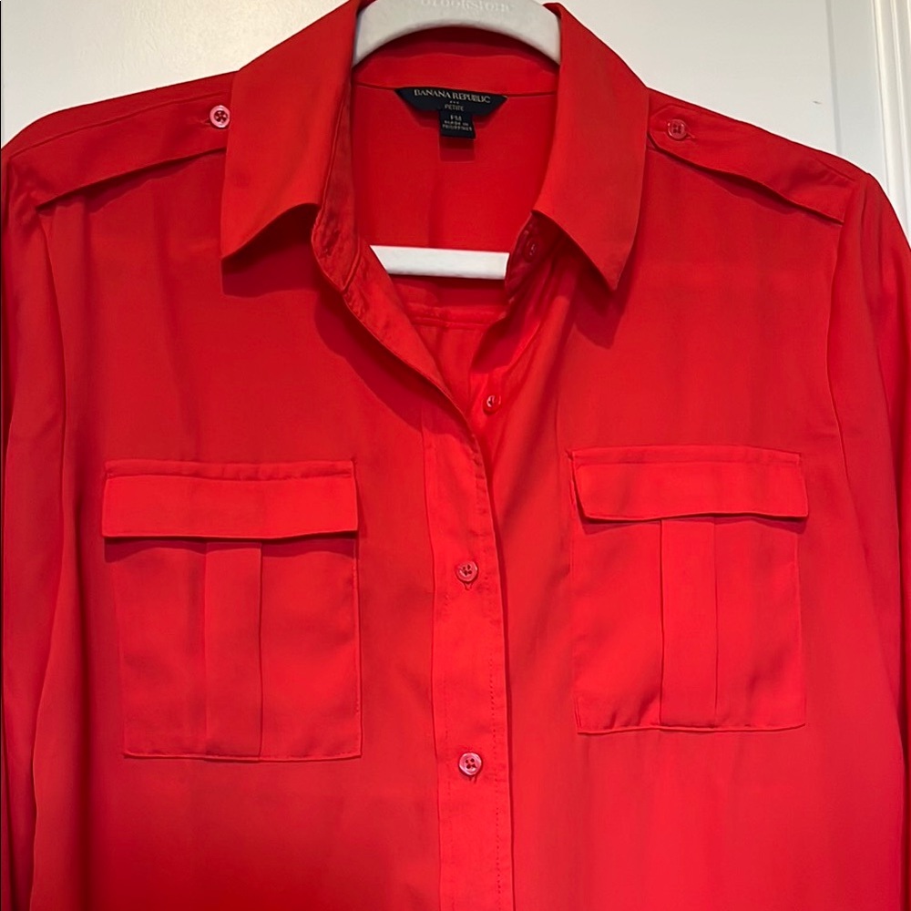 Red Button Down Shirt - Picture 3 of 8